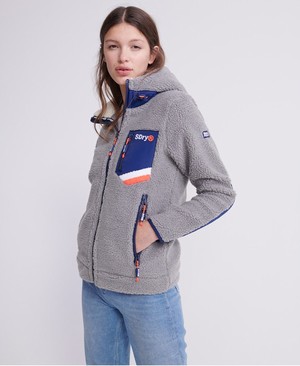 Superdry Celsius Sherpa Track Női Kapucnis Pulóver Szürke | IWPRU3106